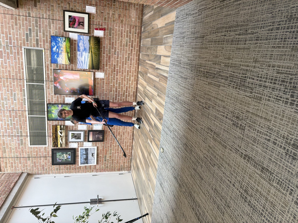 Jackson on his feet with a hockey stick at Shepherd Center